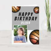 Basketball Balls Sport Kinder Glücklich Geburtstag Karte (Vorderseite)