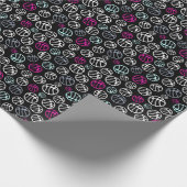 Basketball Balls Sport Schwarz-Weiß-Rosa Geschenkpapier (Ecke)