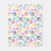 Basketball Balls Sportfarbenes Muster Fleecedecke (Vorderseite)