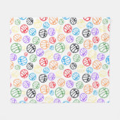 Basketball Balls Sportfarbenes Muster Fleecedecke (Vorderseite (Horizontal))