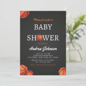 Basketball Balls Sportthema Athletic Baby Dusche Save The Date (Stehend Vorderseite)