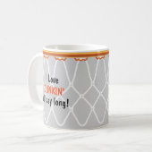 Basketball-Band Net_I Liebe Dunkin'_ Grau Kaffeetasse (Vorderseite Links)
