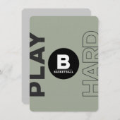 BASKETBALL Bar Bat Mitzvah Classic Einladungen (Vorne/Hinten)