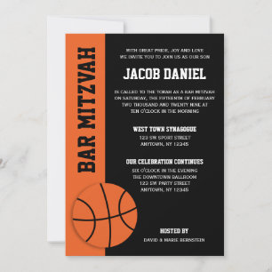 Basketball Bar Mitzvah Einladung
