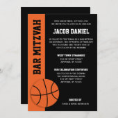 Basketball Bar Mitzvah Einladung (Vorne/Hinten)