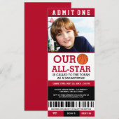 Basketball Bar Mitzvah Invites Einladung (Vorne/Hinten)