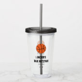 Basketball Bar Mitzvah Personalisiert Acryltrinkbecher (Vorderseite)