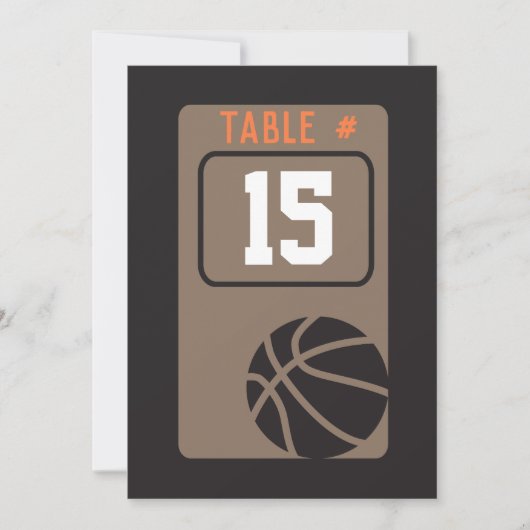 BASKETBALL Bar Mitzvah Tischkarte Einladung (Vorderseite)