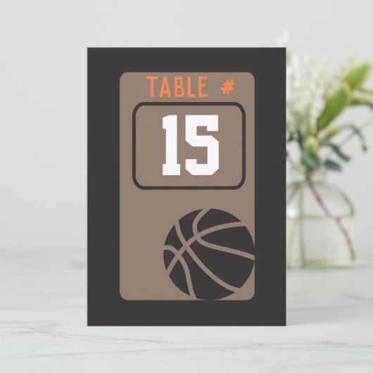 BASKETBALL Bar Mitzvah Tischkarte Einladung (Stehend Vorderseite)