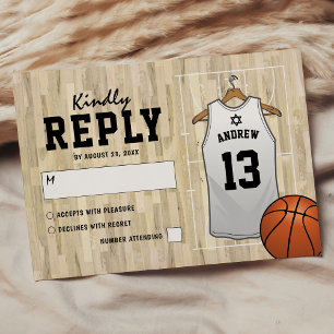 Basketball Bar Mizwa RSVP Karte