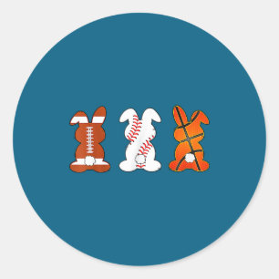Basketball Baseball Football Sport Osterhase Runder Aufkleber