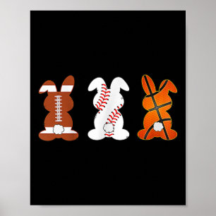 Basketball Baseball Football Sports Ostersonntag R Poster
