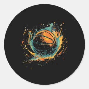 Basketball Basketball Basketball Basketball Wasser Runder Aufkleber