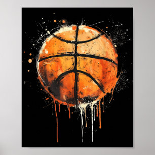 Basketball Basketball Basketball Hoop Farbiges Was Poster