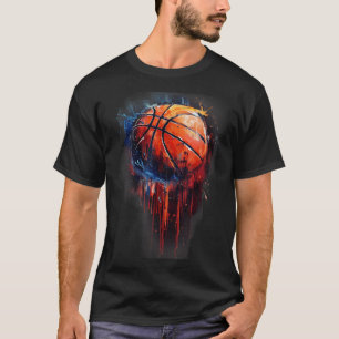 Basketball Basketball Basketball Hoop Wasserfarben T-Shirt