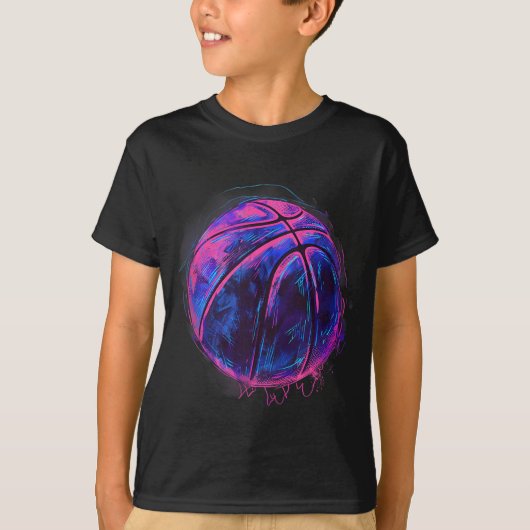 Basketball Basketball Basketball Zeichnend Wasser T-Shirt (Vorderseite)