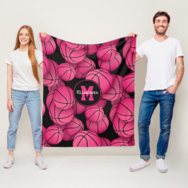Basketball-Basketball mit personalisiertem schwarz Fleecedecke