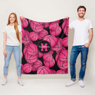 Basketball-Basketball mit personalisiertem schwarz Fleecedecke