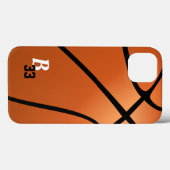 Basketball-Basketball-Monogram-Spielnummer Case-Mate iPhone Hülle (Rückseite (Horizontal))