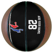 Basketball / Basketball nach Maß, schwarz und weiß (Vertikal)