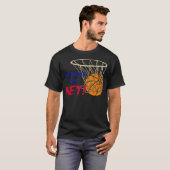 Basketball-Basketball, nichts außer Netzkorb, Bask T-Shirt (Vorne ganz)