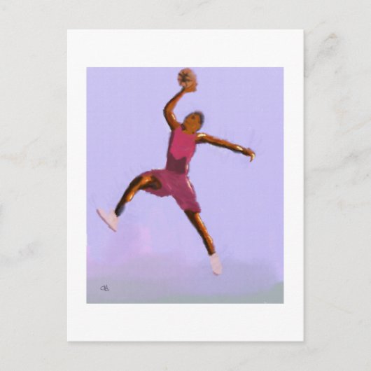 Basketball-Basketball Postkarte (Vorderseite)