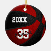 Basketball-Basketballmannschaft für rote schwarze  Keramik Ornament (Vorne)