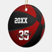 Basketball-Basketballmannschaft für rote schwarze  Keramik Ornament (Links)