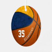 Basketball-Basketballmannschaft mit blauer goldfar Ornament Aus Metall (Vorderseite links)