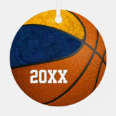 Basketball-Basketballmannschaft mit blauer goldfar Ornament Aus Metall (Rückseite)