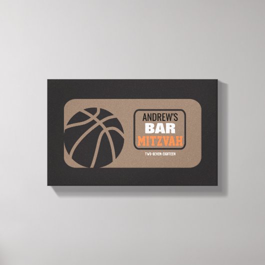 BASKETBALL Bat Bar Mitzvah Sign-In Memory-Board Leinwanddruck (Vorderseite)