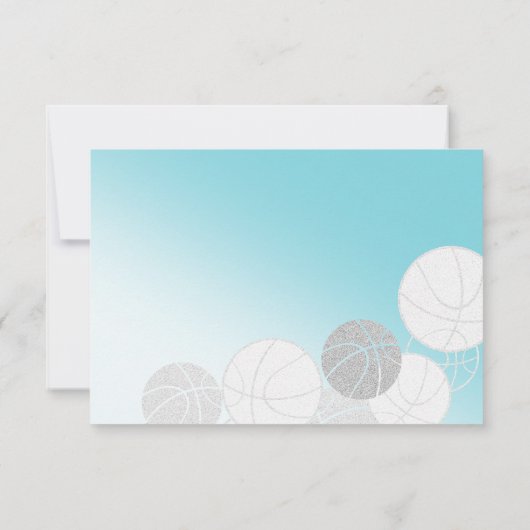 Basketball Bat Mitzvah Reaktion RSVP Karte (Rückseite)