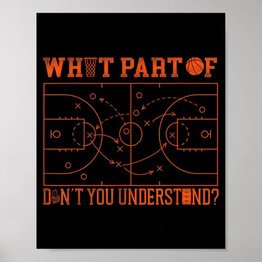 Basketball Bball What Part Of Don't You Understand Poster (Vorne)