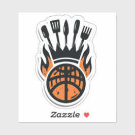 Basketball & BBQ im Hinterhof Aufkleber