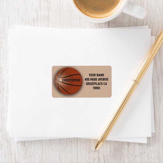 Basketball-benutzerdefinierte Adressenkennzeichnun Adressaufkleber (Insitu)
