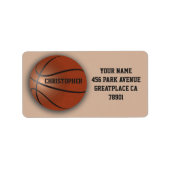 Basketball-benutzerdefinierte Adressenkennzeichnun Adressaufkleber (Vorne)
