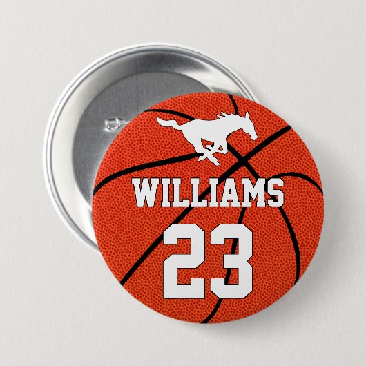 Basketball Benutzerdefinierte Spielernummer und Te Button (Vorne & Hinten)