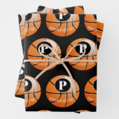 Basketball Benutzerdefinierter Monogrammname Geschenkpapier Set (Beispiel)