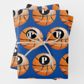 Basketball Benutzerdefinierter Monogrammname Geschenkpapier Set (Beispiel)