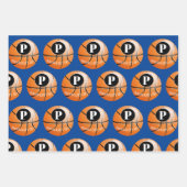 Basketball Benutzerdefinierter Monogrammname Geschenkpapier Set (Vorderseite)