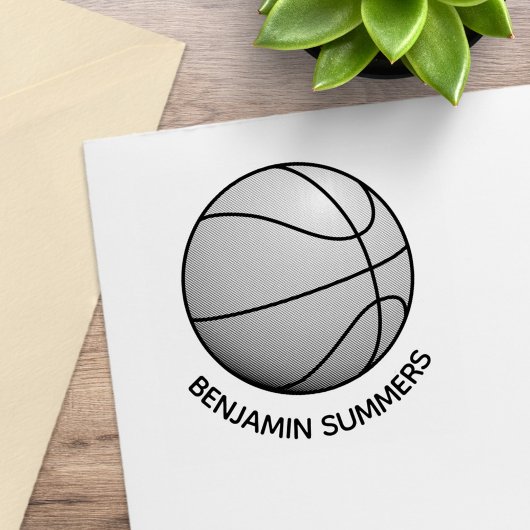 Basketball benutzerdefinierter Name Gummistempel