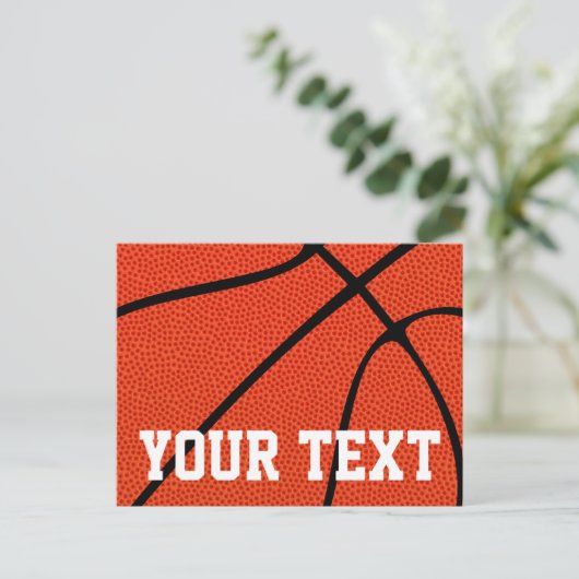 Basketball Benutzerdefinierter Text oder Spielerna Postkarte (Stehend Vorderseite)