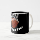 Basketball Bester Vater je nach Kundenwunsch Zweifarbige Tasse (VorderseiteRechts)
