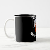 Basketball Bester Vater je nach Kundenwunsch Zweifarbige Tasse (Links)