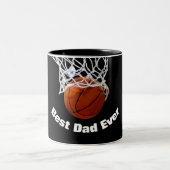 Basketball Bester Vater je nach Kundenwunsch Zweifarbige Tasse (Mittel)