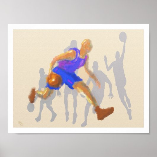 Basketball bewegt Kunst Poster (Vorne)