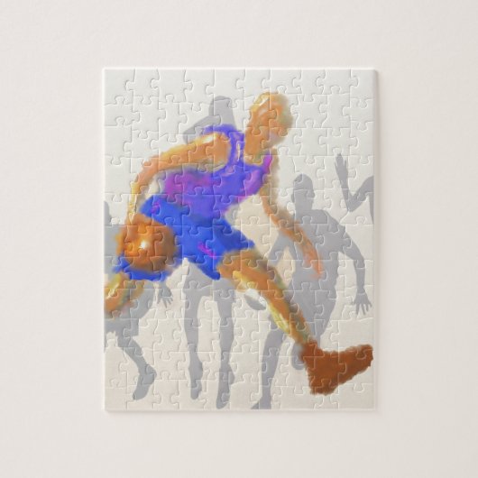 Basketball bewegt Kunst Puzzle (Vertikal)