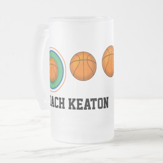 Basketball-Bierbiere-Tasse - SRF Mattglas Bierglas (Vorderseite Links)
