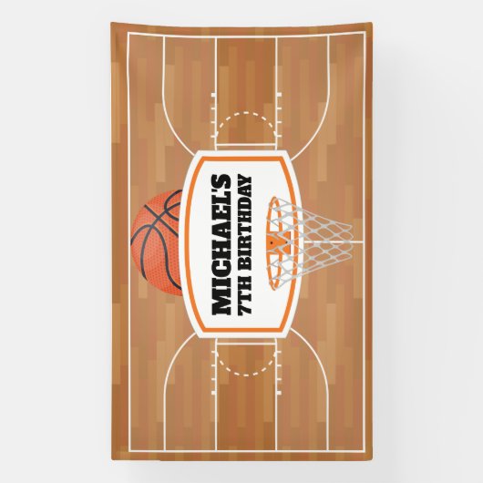 Basketball Birthday Banner backdrop (Vertikal)