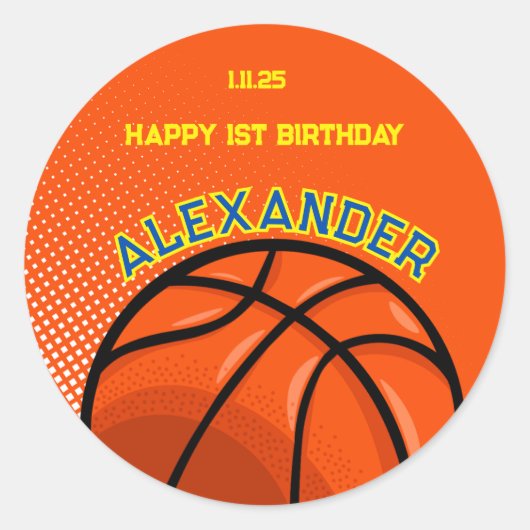 Basketball Birthday Bash Sticker (Vorderseite)